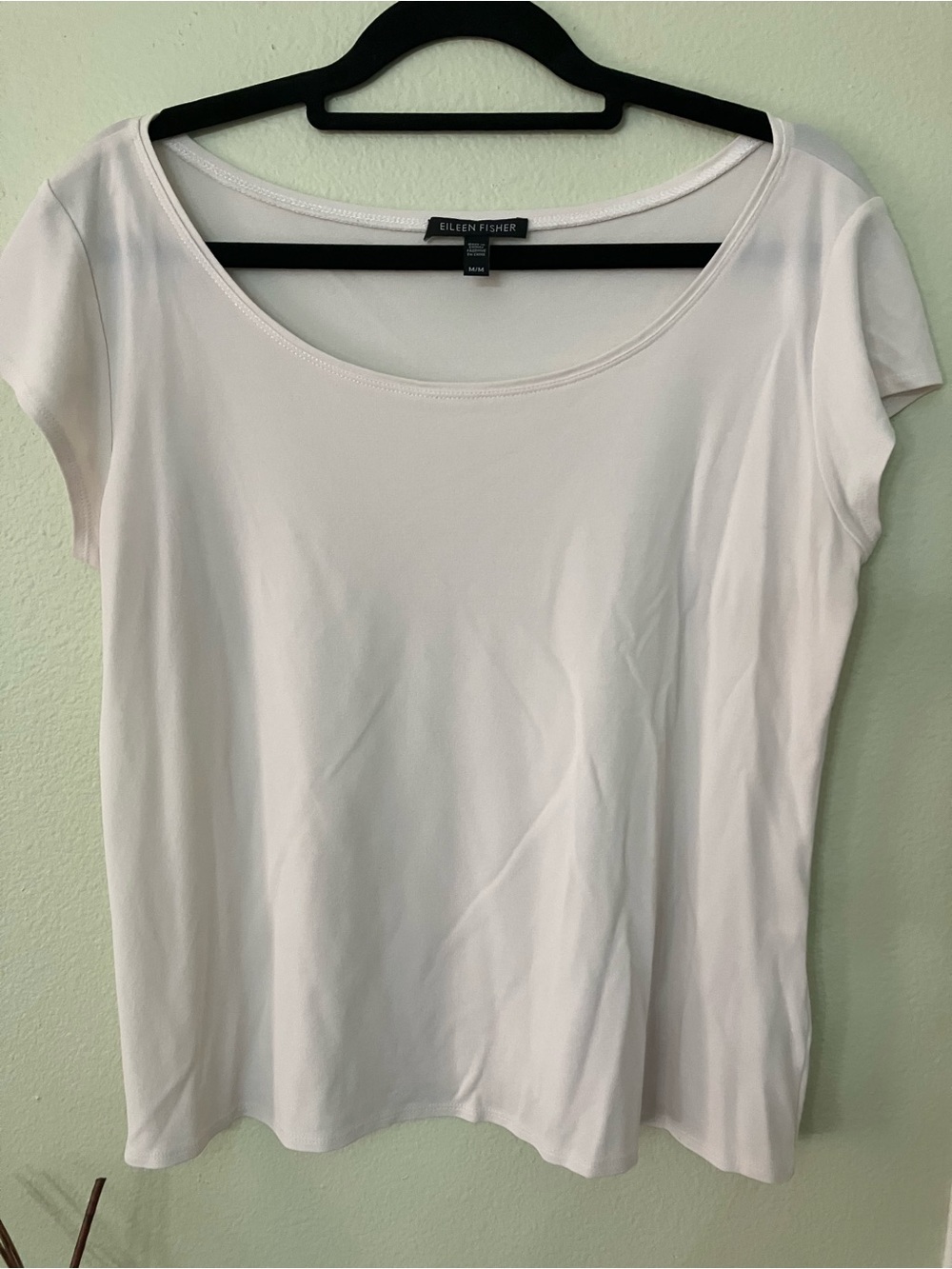 Eileen Fisher silk cream blouse top